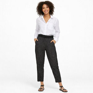 H&M Womens Pants Size 4 Black Coastal Preppy European Summer Pull On Cropped